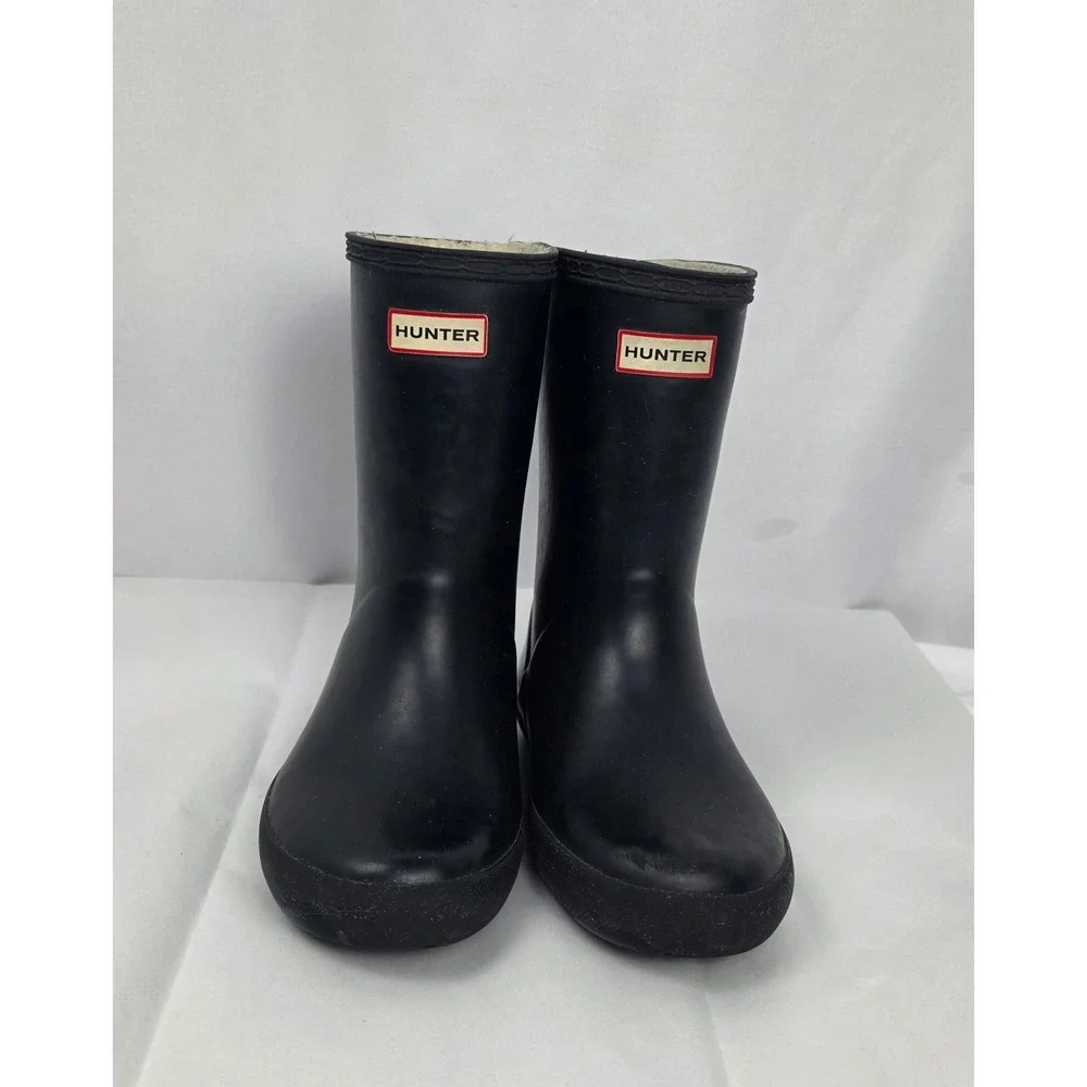 Hunter Kids First Classic Black Waterproof Rain Boots Size 13 US Kids